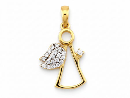 Złoty Aniołek zawieszka na łańcuszek