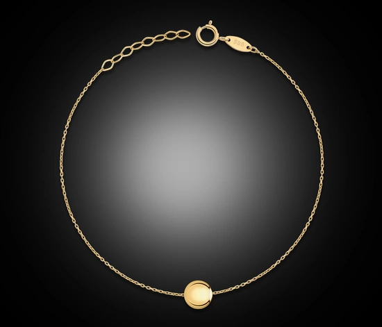 Złota bransoletka 375 z kulką