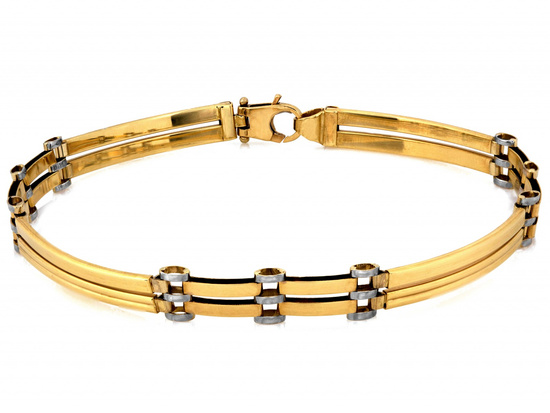 Bransoletka złota dla mężczyzny ze sztywnych elementów