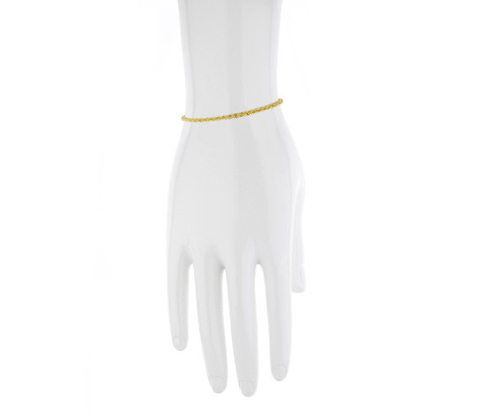 Złota bransoletka 585 kordel korda 