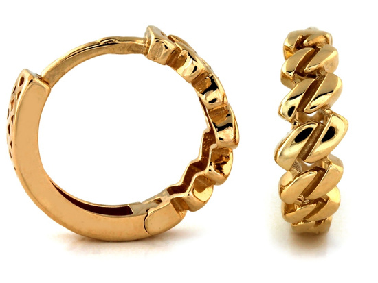 Kolczyki złote małe kółeczka ozdobne