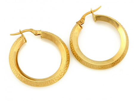 Kolczyki złote koła z drogą grecką 29mm