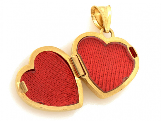 Zawieszka złota puzderko serce na zdjęcie