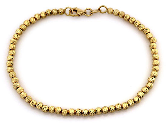 Bransoletka złota diamentowane kuleczki