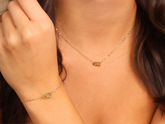 Bransoletka złota delikatna łańcuszkowa modne kwiatki