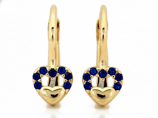 Kolczyki złote dla dziewczynki z serduszkiem na prezent