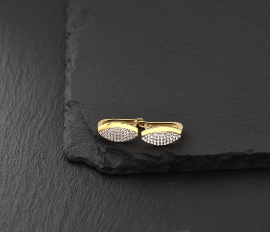 Złote kolczyki 585 z cyrkoniami - klasyczne