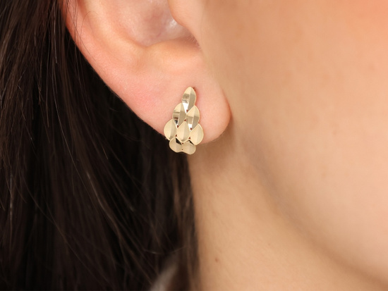 Kolczyki złote angielskie zapięcie błyszczące bez kamieni 