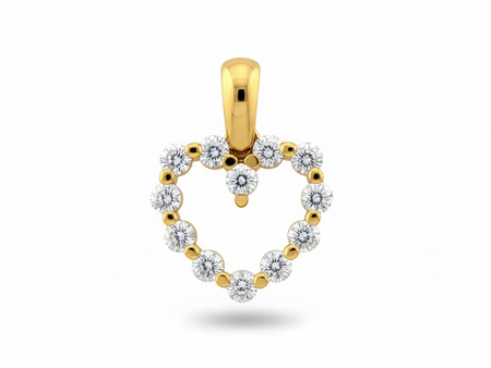 Zawieszka złote serce zawieszka z cyrkoniami