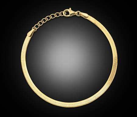 Złota bransoletka 585 elegancka taśma, żmijka