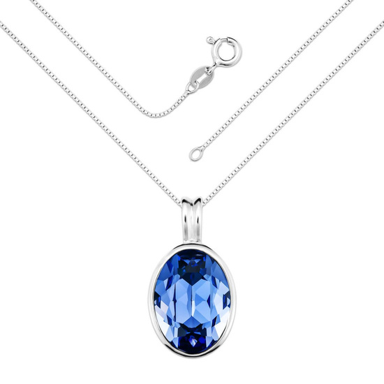 Naszyjnik srebrny 925 Swarovski - elipsa