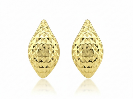 Diamentowane złote kolczyki na angielskim zapięciu