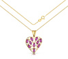 Złoty naszyjnik 585 - serce z rubinowymi cyrkoniami