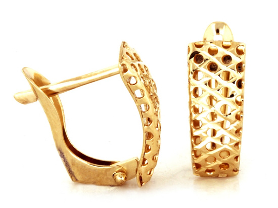 Kolczyki złote ażurowe na angielskim zapięciu 