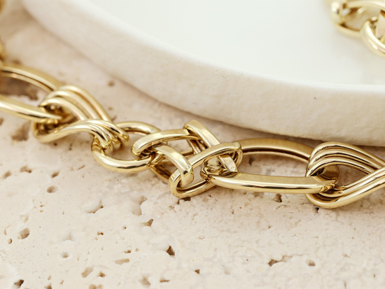 Efektowna złota bransoleta ekskluzywna z dużych ogniw