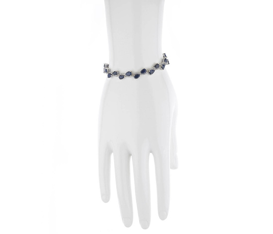 Bransoletka srebrna 925 nieskończoność z 22 szafirami i diamentowymi cyrkoniami