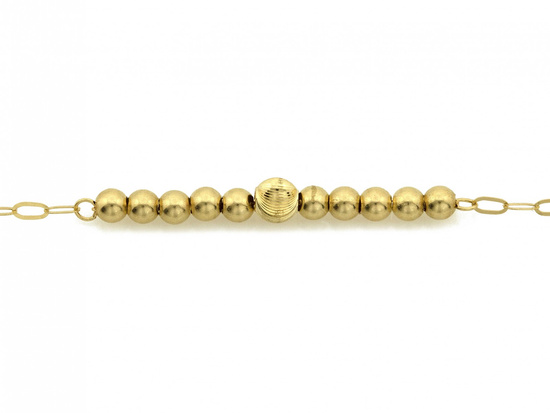 Bransoletka złota z kulkami łąńcuszkowa