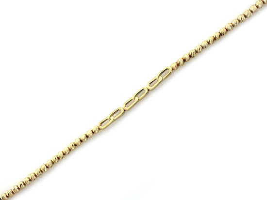 Bransoletka złota z kulkami i owalnymi elementami