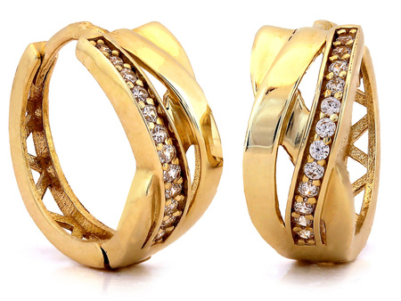 Złote kolczyki małe kółeczka 14mm