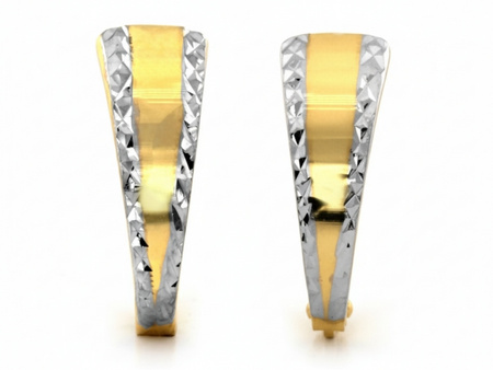 Diamentowane złote kolczyki bez kamieni