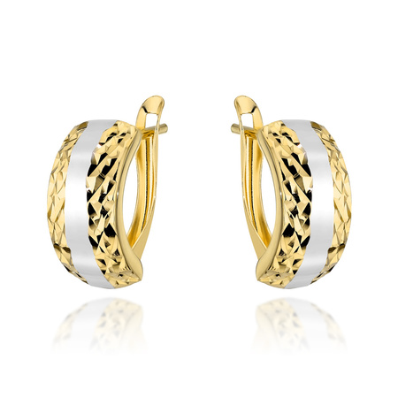 Złote kolczyki 585 diamentowane - klasyczne