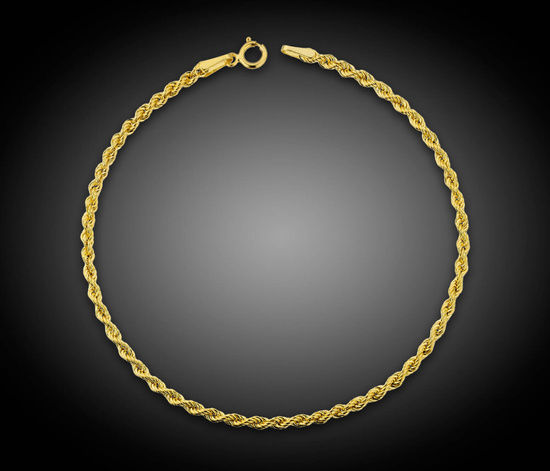 Złota bransoletka 585 kordel korda 