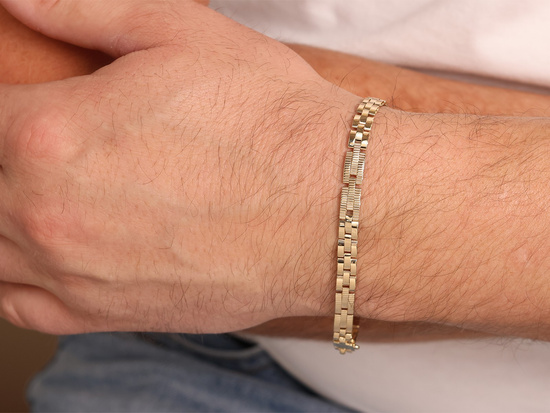 Złota bransoletka elementowa męska