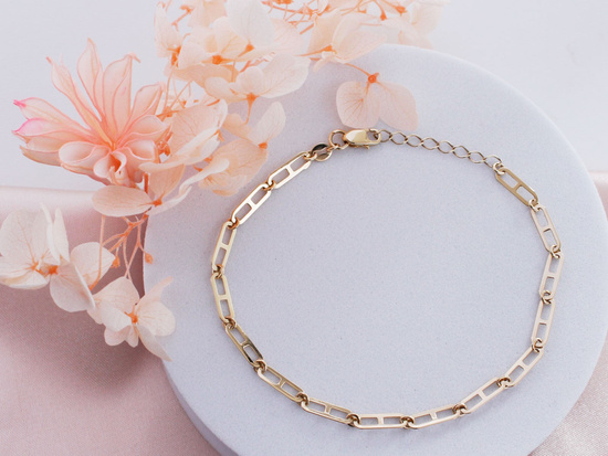 Modna złota bransoletka z dużych ogniw