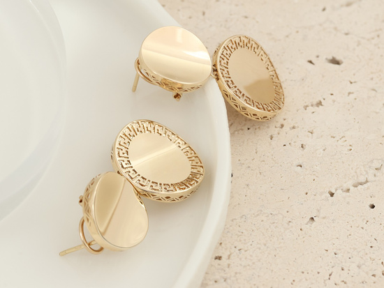 Kolczyki złote duże z dwóch okrągłych elementów