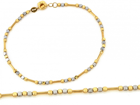 Bransoletka złota z kostkami z rureczkami