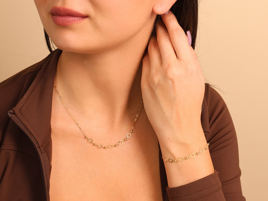 Bransoletka złota subtelna elegancka z kulkami