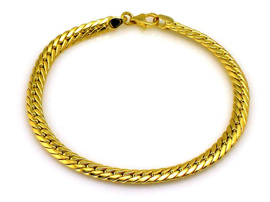 Złota bransoletka łańcuszkowa błyszcząca