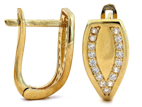 Delikatne subtelne złote kolczyki angielskie zapięcie