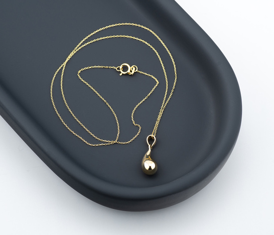 Złoty naszyjnik 585 z kroplą, łezką