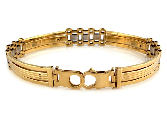 Złota bransoleta szeroka sztywne elementy unisex