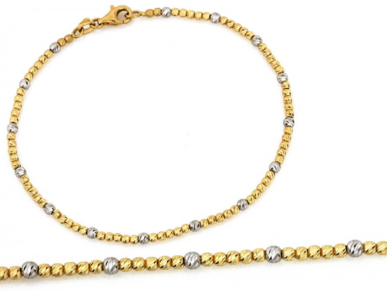 Bransoletka złota kulkami diamentowana