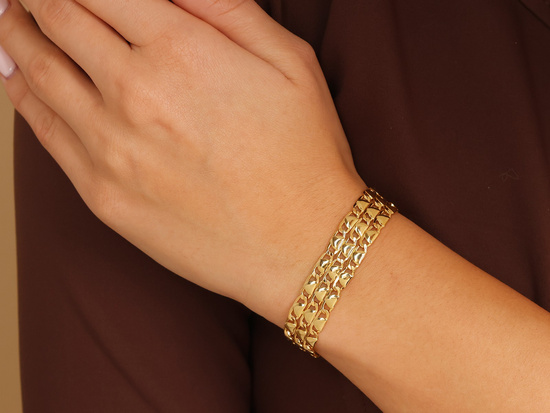 Bransoletka złota szeroka taśma