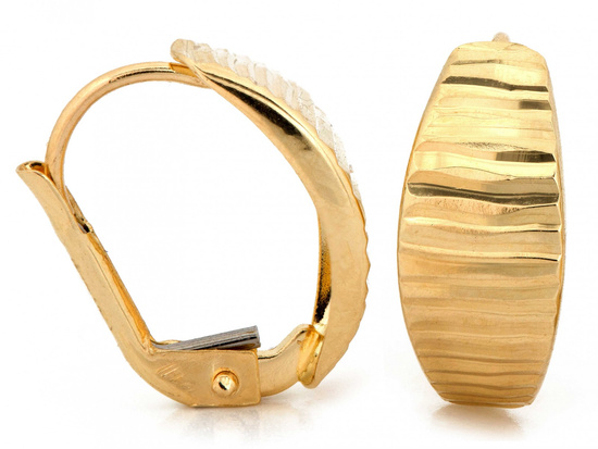 Złote kolczyki błyszczące angielskie wygodne