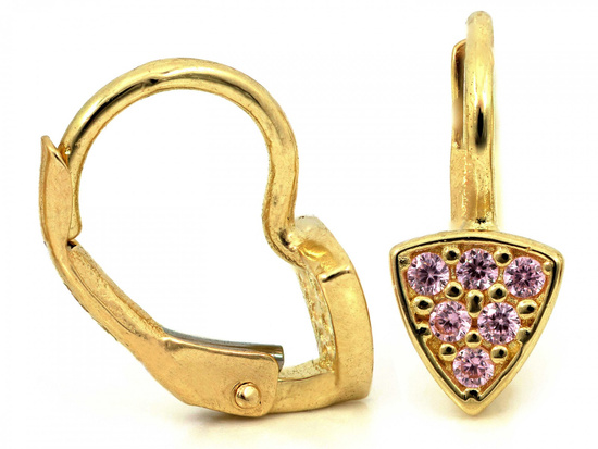 Kolczyki złote angielskie z cyrkoniami