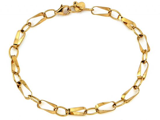 Złota bransoletka oryginalna modna efektowna duże ogniwa