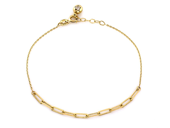 Bransoletka złota delikatna z wstawką z podłużnych elementów