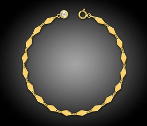 Złota bransoletka 585 romby  