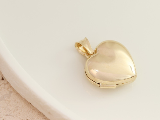 Zawieszka złota puzderko serce na zdjęcie