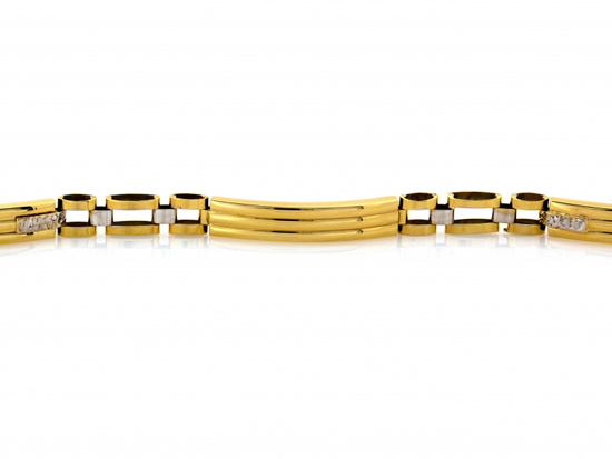 Bransoletka złota męska ze sztywnych elementów