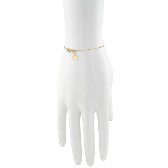 Złota bransoletka 585 minimalistyczny ankier z gwiazdką przy zapięciu