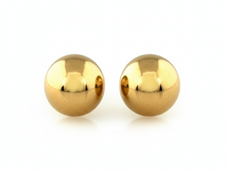 Kolczyki złote przy uchu pinezki na sztyfcie