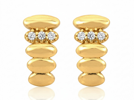 Złote kolczyki delikatne na sztyfcie z cyrkoniami