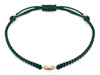 Bransoletka złota koniczynka marokańska z malachitem na zielonym sznurku