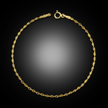 Złota bransoletka 585 finezyjny singapur