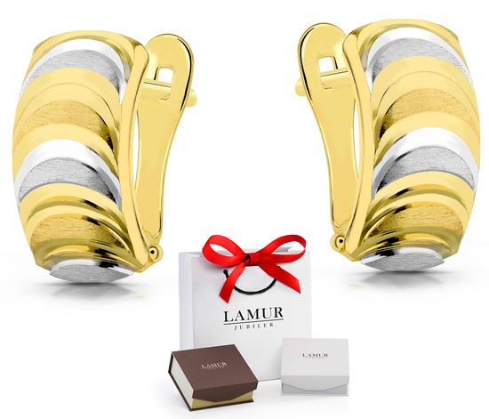 Złote kolczyki 585 diamentowane - klasyczne